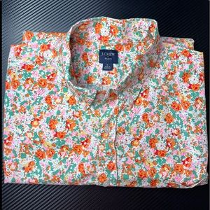 J.Crew Floral Front Short Sleeve Button Shirt